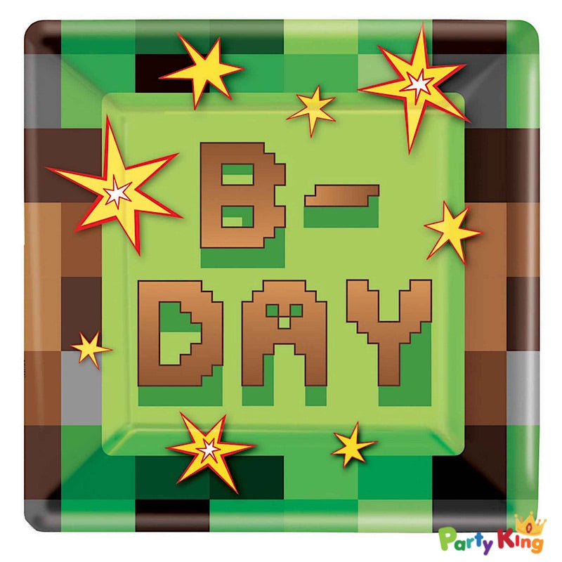 Minecraft TNT Party! Square Dinner Plates