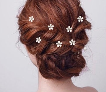 Image of Bridal White Flower Daisy Hairpins