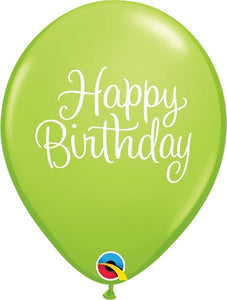Happy Birthday Classy Lime Green 11” Balloon