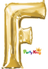 Gold Letter “F” Foil Balloon 16” (35cm)