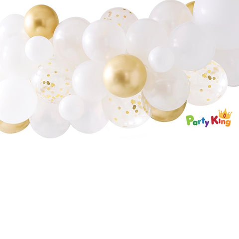 Image of Botanical Hen Party Gold Chrome Balloon Arch/ Garland