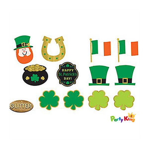Happy St Patrick’s Day Assorted Glittered Cutouts