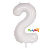 White “2” Numeral Foil Balloon 86cm (34”)