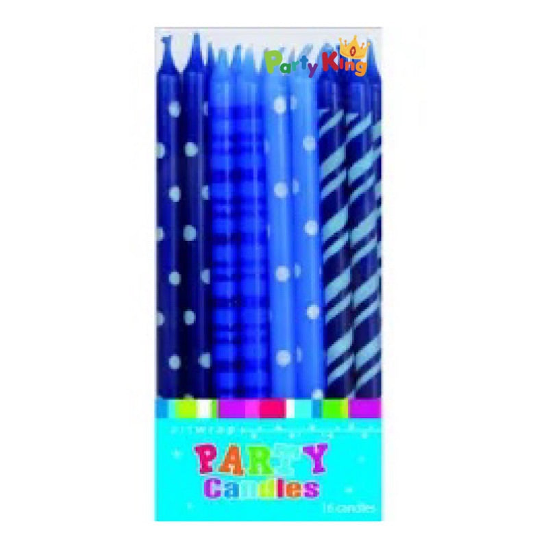 Party Candles Tall Blue