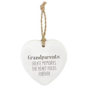 Grandparents Loving Hanging Heart