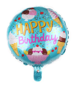 45cm (18") Round Foil Balloon - Happy Birthday Ice-cream