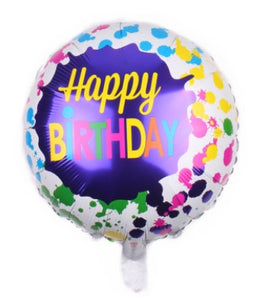 45cm (18") Round Foil Balloon - Happy Birthday Inks