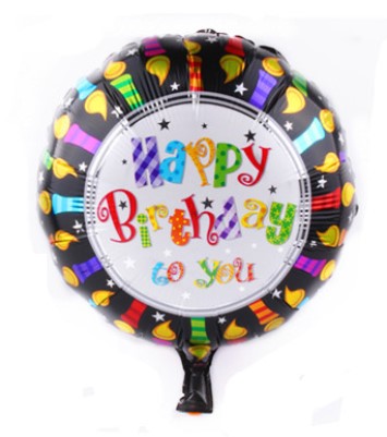 45cm (18") Round Foil Balloon - Happy Birthday Candles