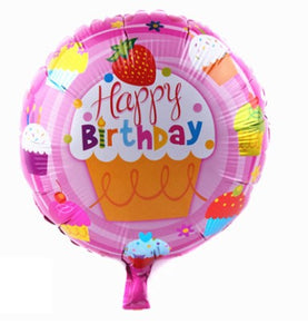 45cm (18") Round Foil Balloon - Happy Birthday Cupcakes
