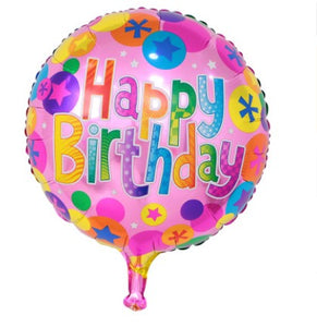 45cm (18") Round Foil Balloon - Happy Birthday Colour Stars