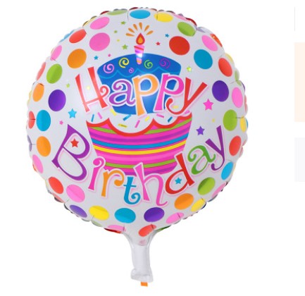 45cm (18") Round Foil Balloon - Happy Birthday Giant Cupcake