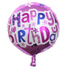 45cm (18") Round Foil Balloon - Happy Birthday - Pink