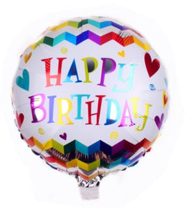45cm (18") Round Foil Balloon - Happy Birthday Rainbow colour