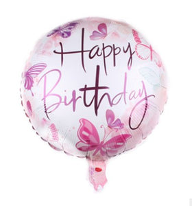 45cm (18") Round Foil Balloon - Happy Birthday Butterfly