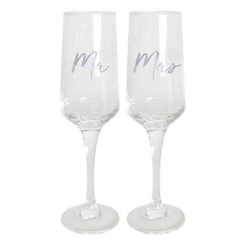 Image of Wedding Mr & Mrs Champagne Flute Set